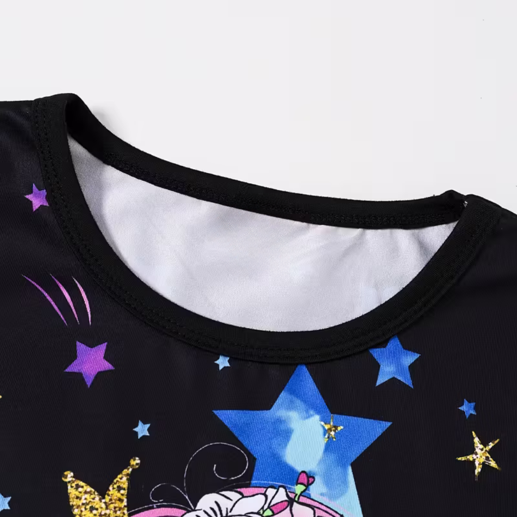 Girls Luminous Unicorn With Sparkling Stars Pajama Set
