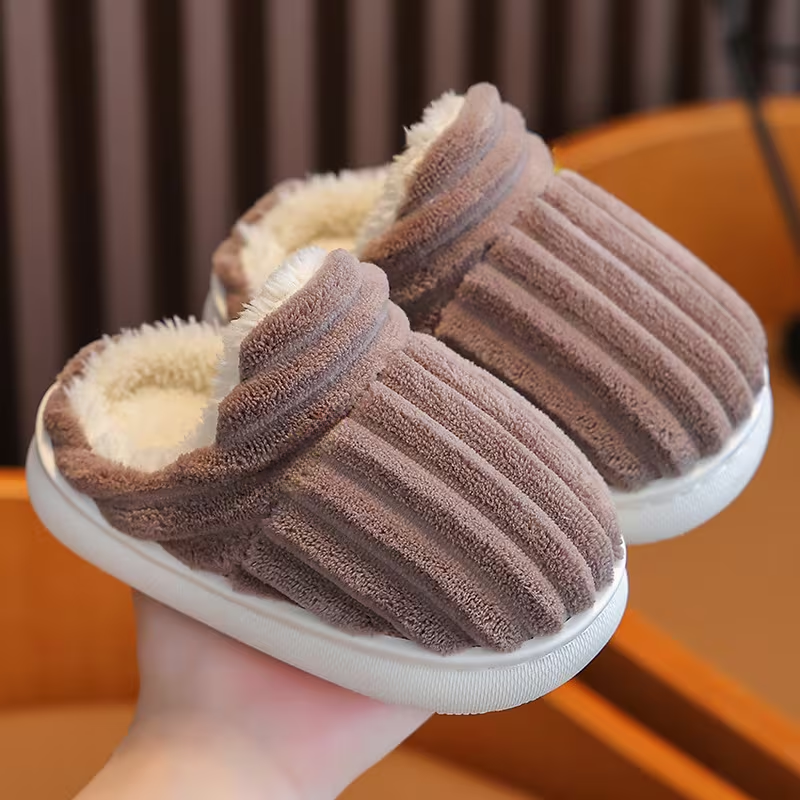 Kids Winter Lined Slip On Slippers