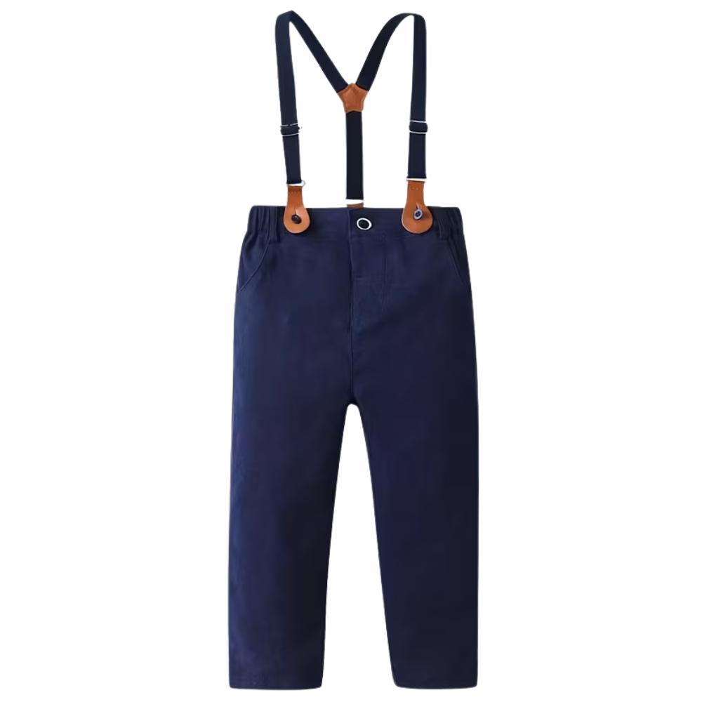 Boys Three Piece Gentleman Suit With Printed Shirt Pants And Blazer