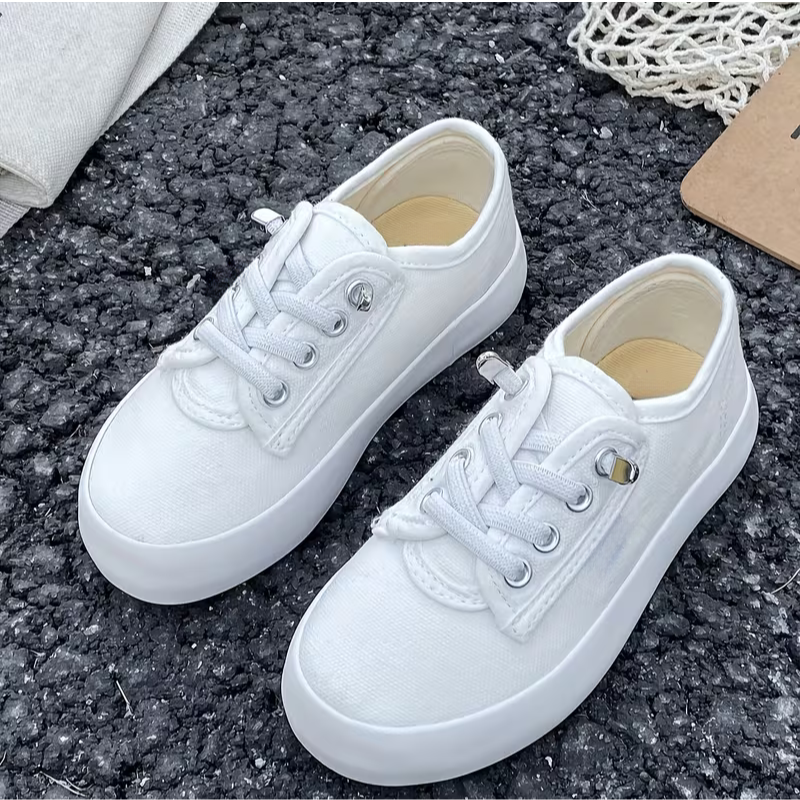 Kids Casual Canvas Lace Up Sneakers
