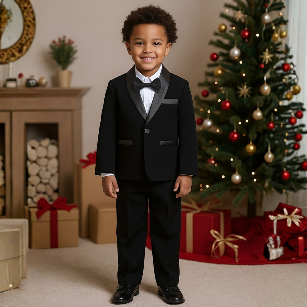 Boys Gentleman Suit With Bow Tie Set
