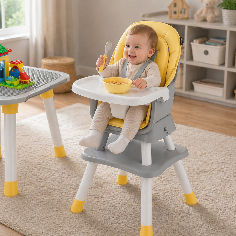 Toddler 8 In 1 High Chair Double Layer Cushions Multifunctional