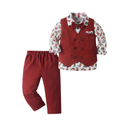 Baby Boys 3 Piece Of Classic Shirt Vest And Pants Formal Outfit Set