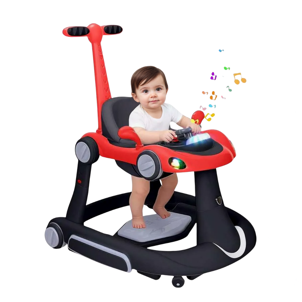 4 In 1 Car Push Baby Walker With Music And Bouncer Combo