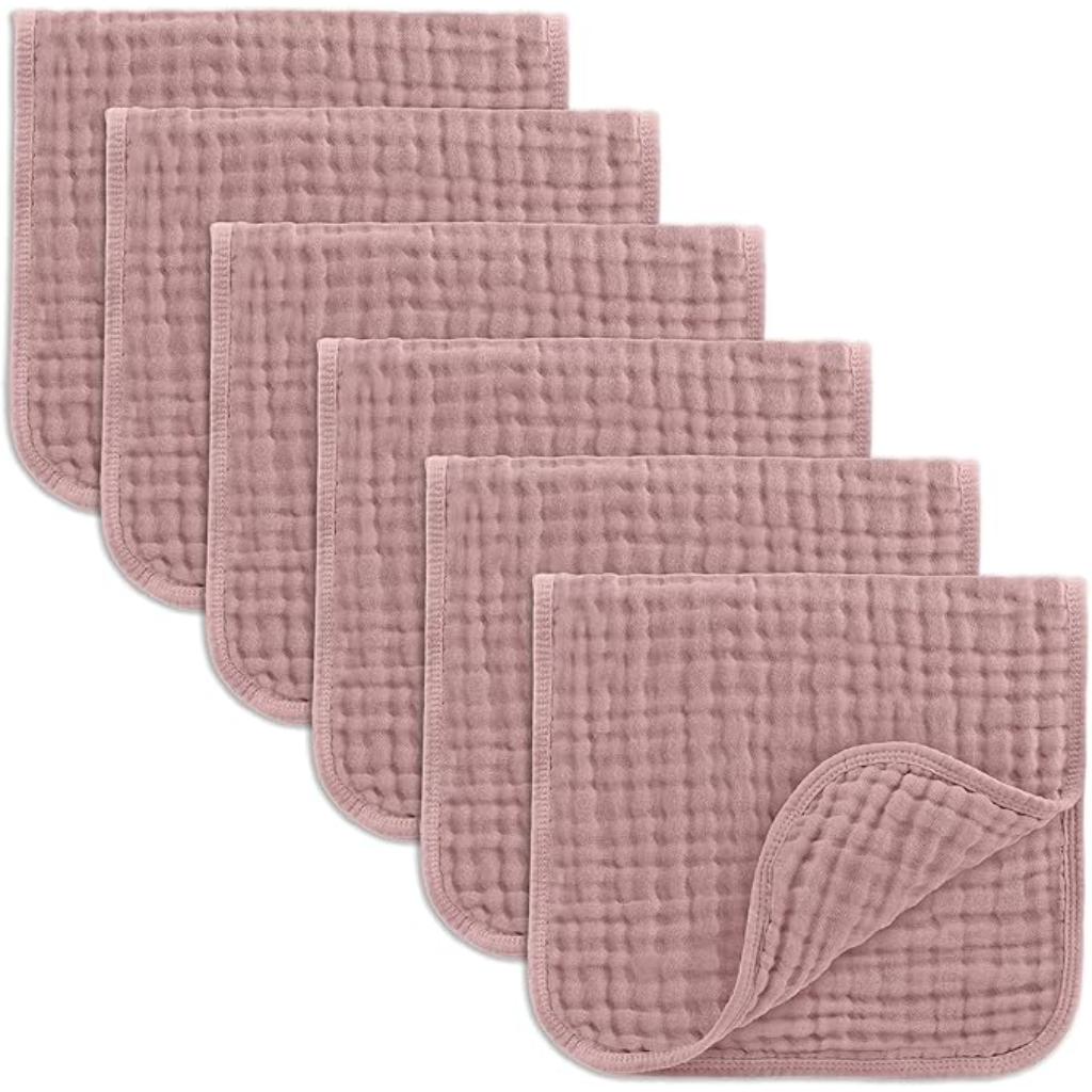 Newborn Baby Pack Of 6 Muslin Square Towels