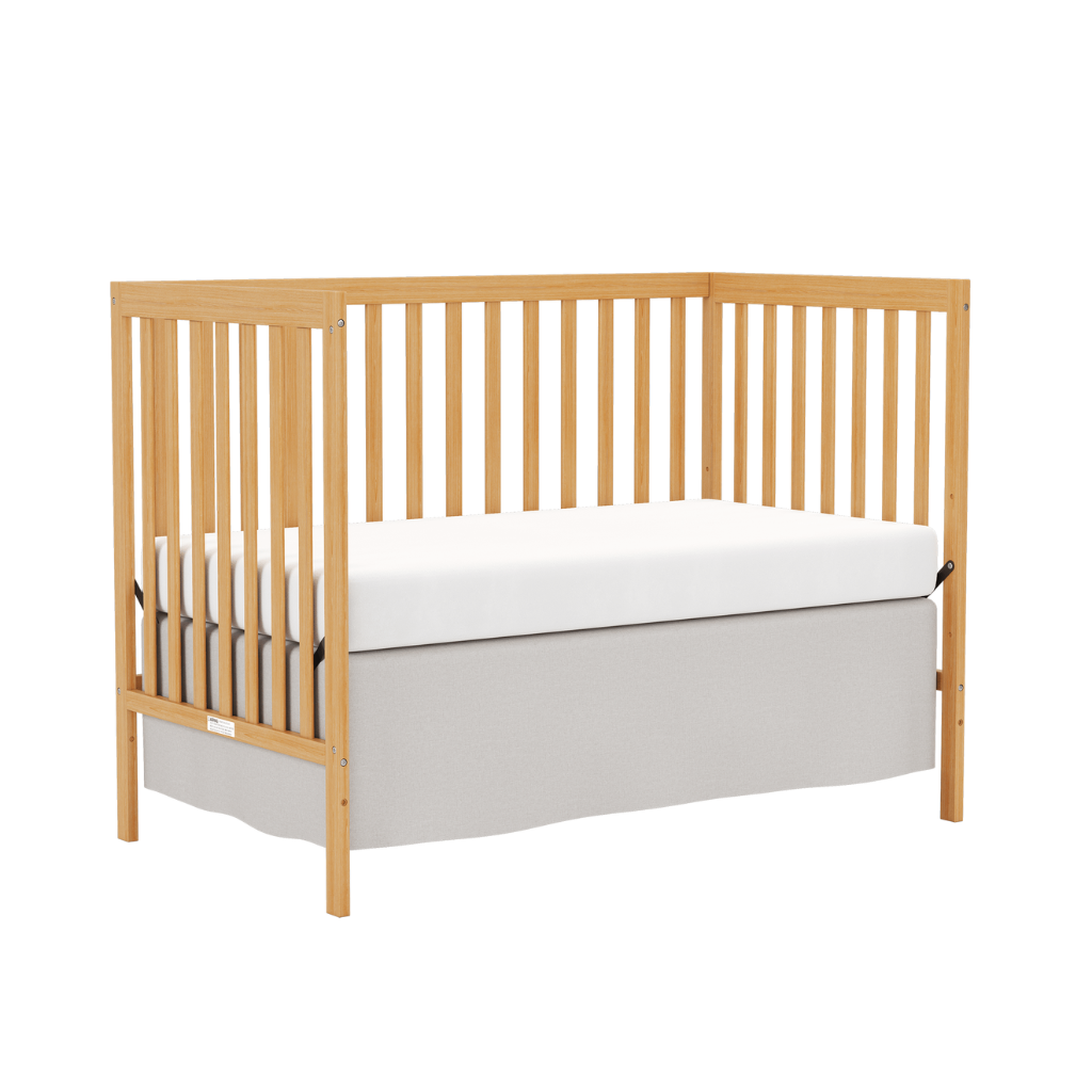 Babies 5 In 1 Convertible Crib Bed With Adjustable Mattress And Pinewood Frame
