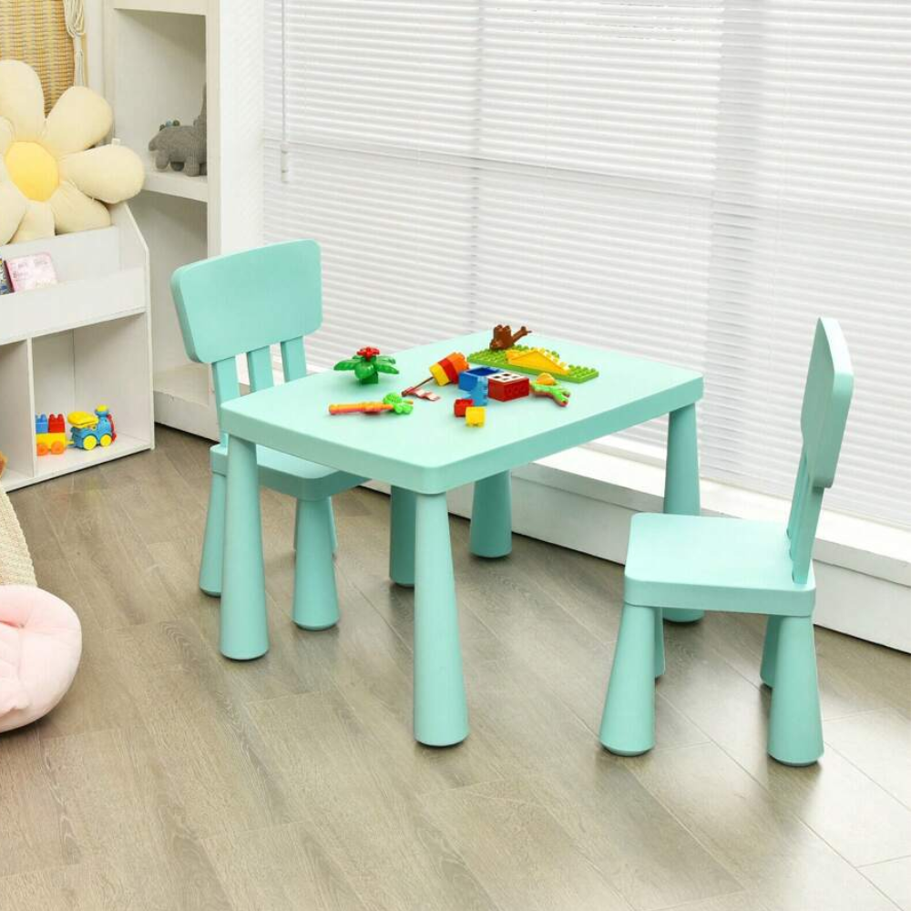 Table And Chair Set With 2 Seats For Kids Study And Dining