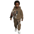 Boys Hoodie And Pants Set With Horse Print