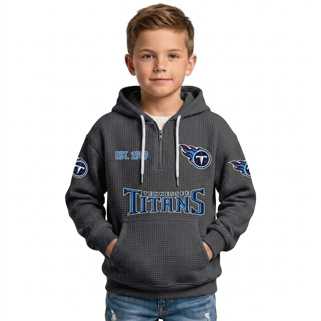 Titans EST 1959 Quarter Zip Waffle Kids Hoodie