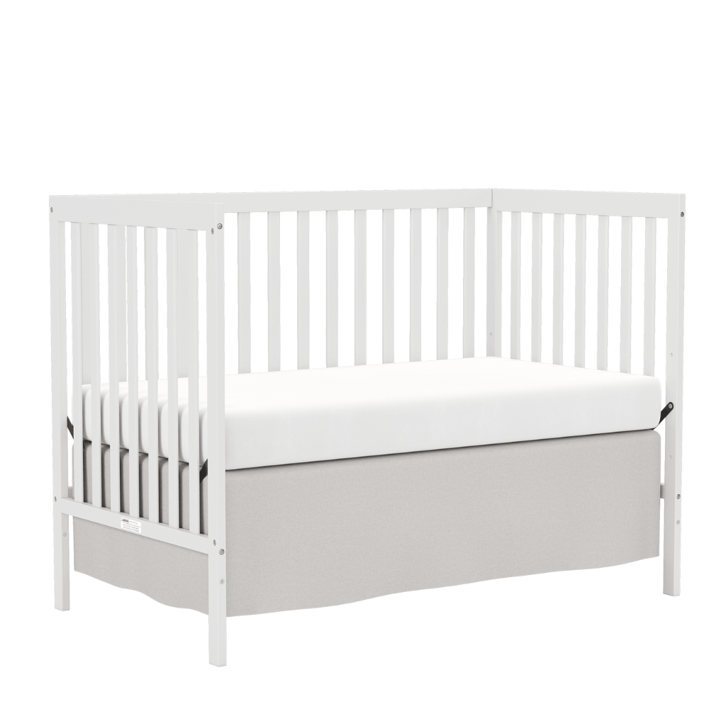 Babies 5 In 1 Convertible Crib Bed With Adjustable Mattress And Pinewood Frame