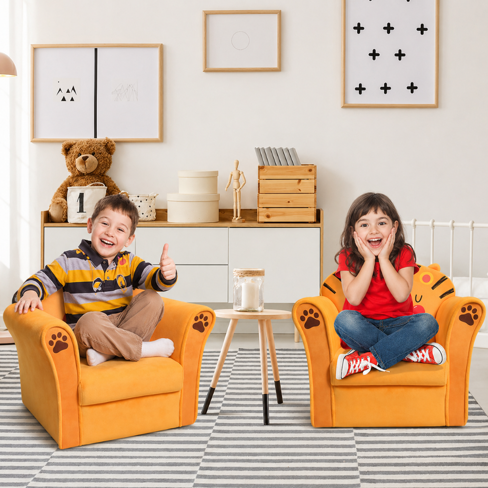 Kids Animal Themed Sofa Chair With Armrests