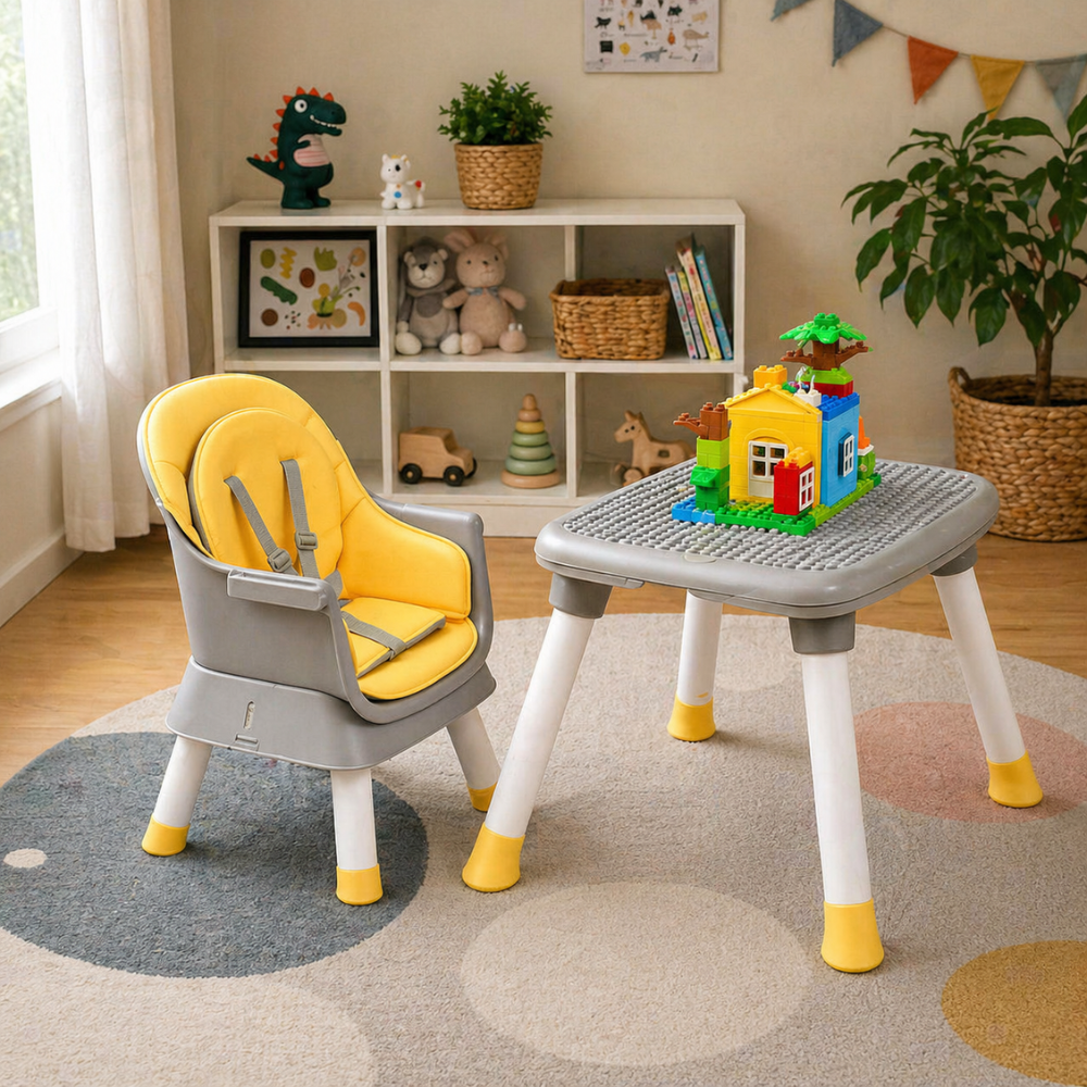 Toddler 8 In 1 High Chair Double Layer Cushions Multifunctional