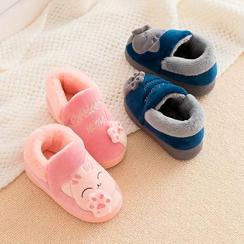 Kids Furry Cartoon Design House Shoes