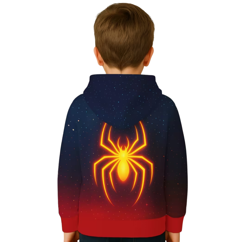Boys Superhero Design Spider Hoodie