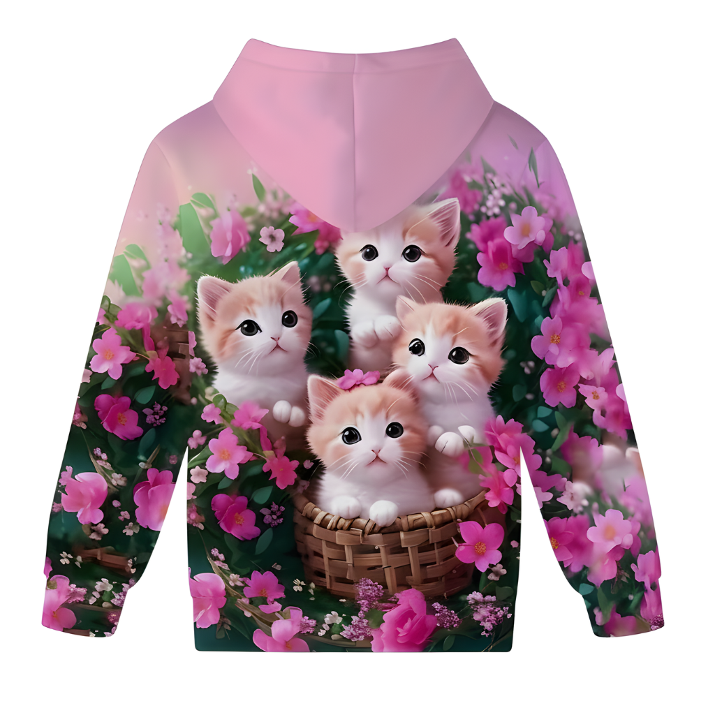 Cozy Kitten Tabby Cat Printed Hoodies