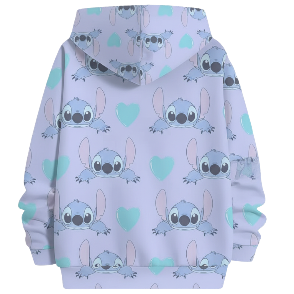 Girls 3D Cartoon Printed Hoodie
