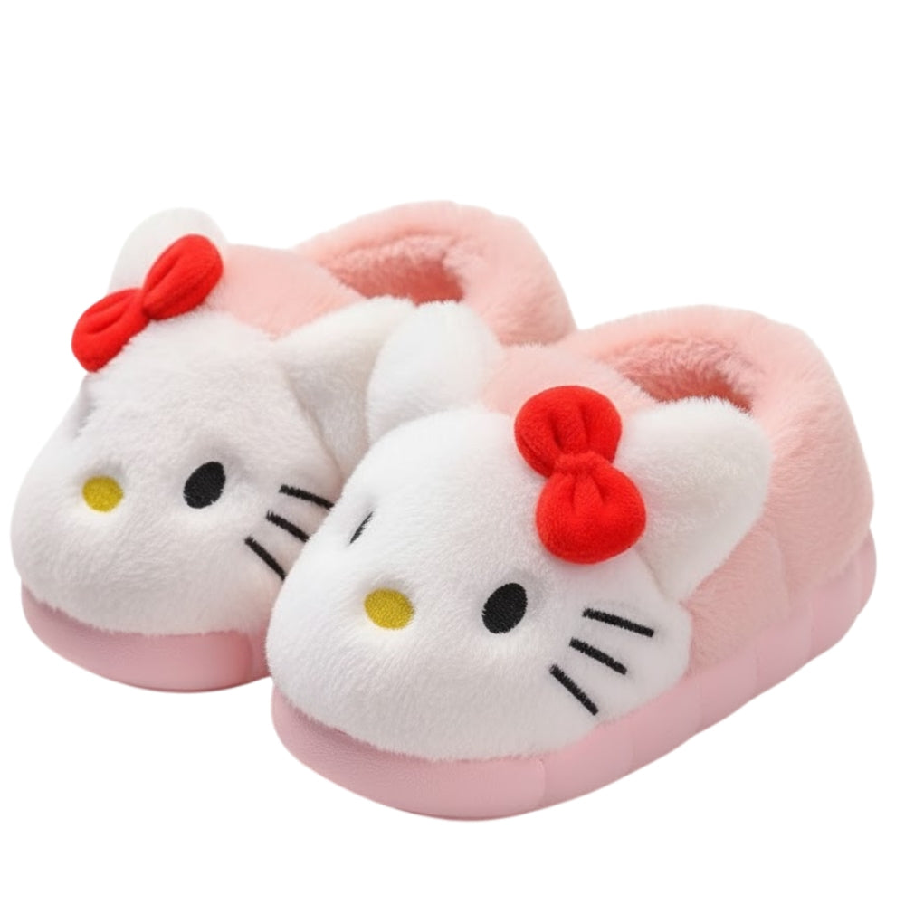 Kids Character Plush Warm Soft Anti Slip Indoor Slippers