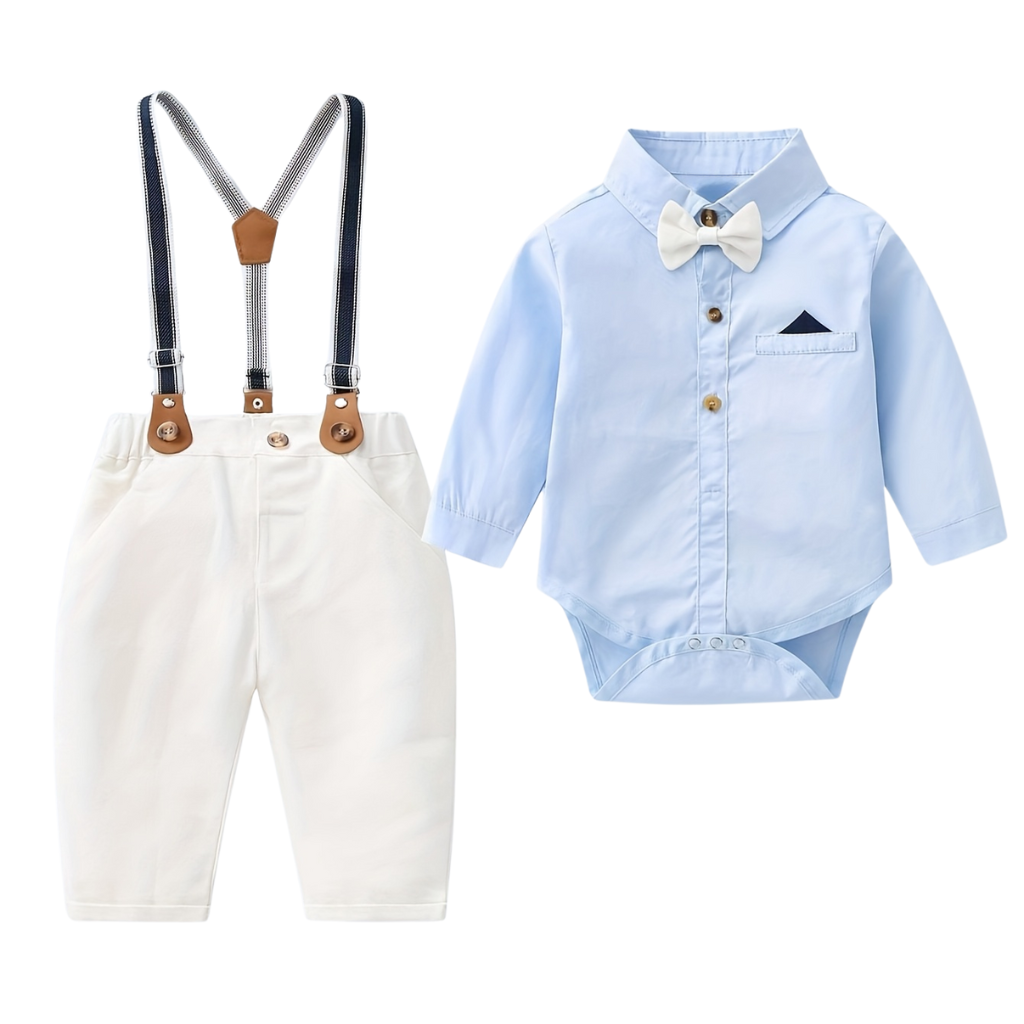 Boys Formal Bow Tie Set With Suspender Pants