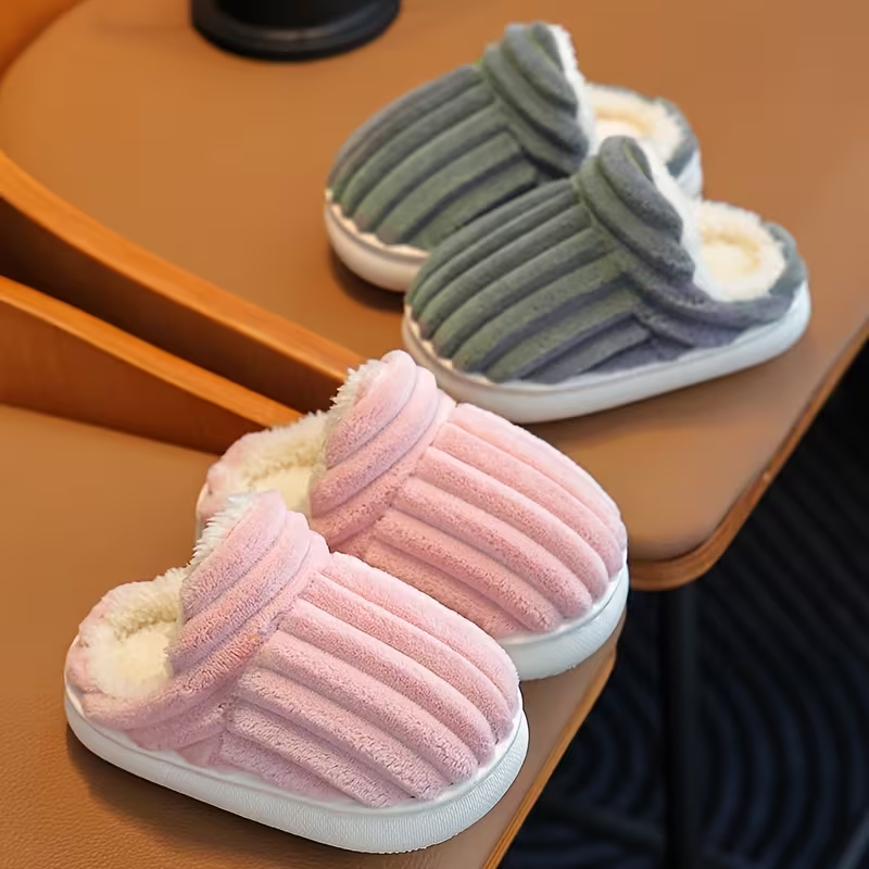Kids Winter Lined Slip On Slippers