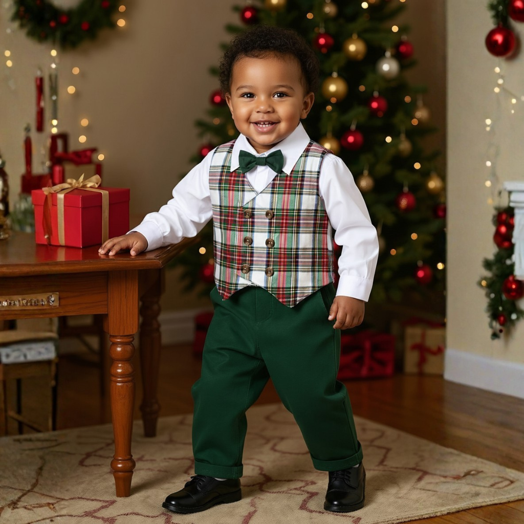 Boys Formal Shirt With Vest And Pants Set