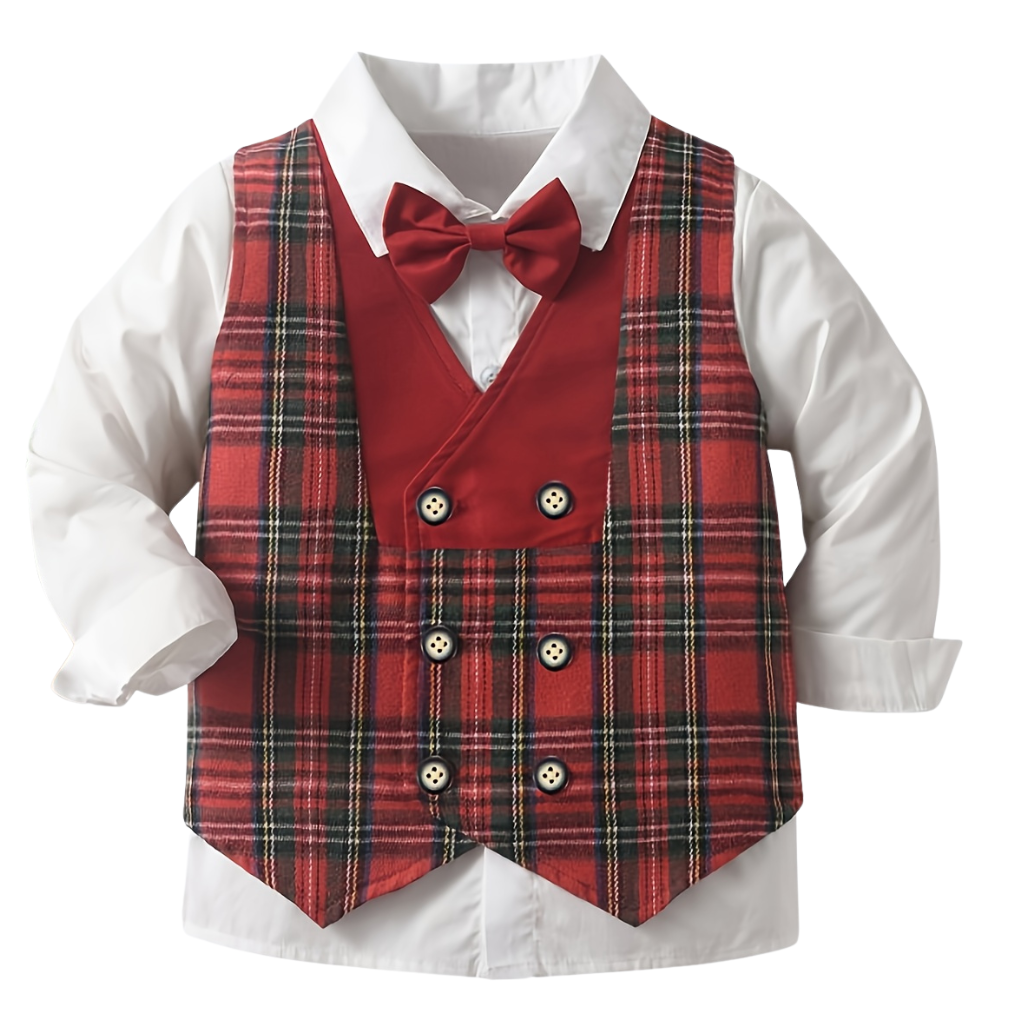Boys 3 Piece Scottish Plaid Tartan Suit Set