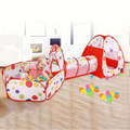 Kids 3 In 1 Indoor Foldable Game House With Steel Frame Play Tent Set