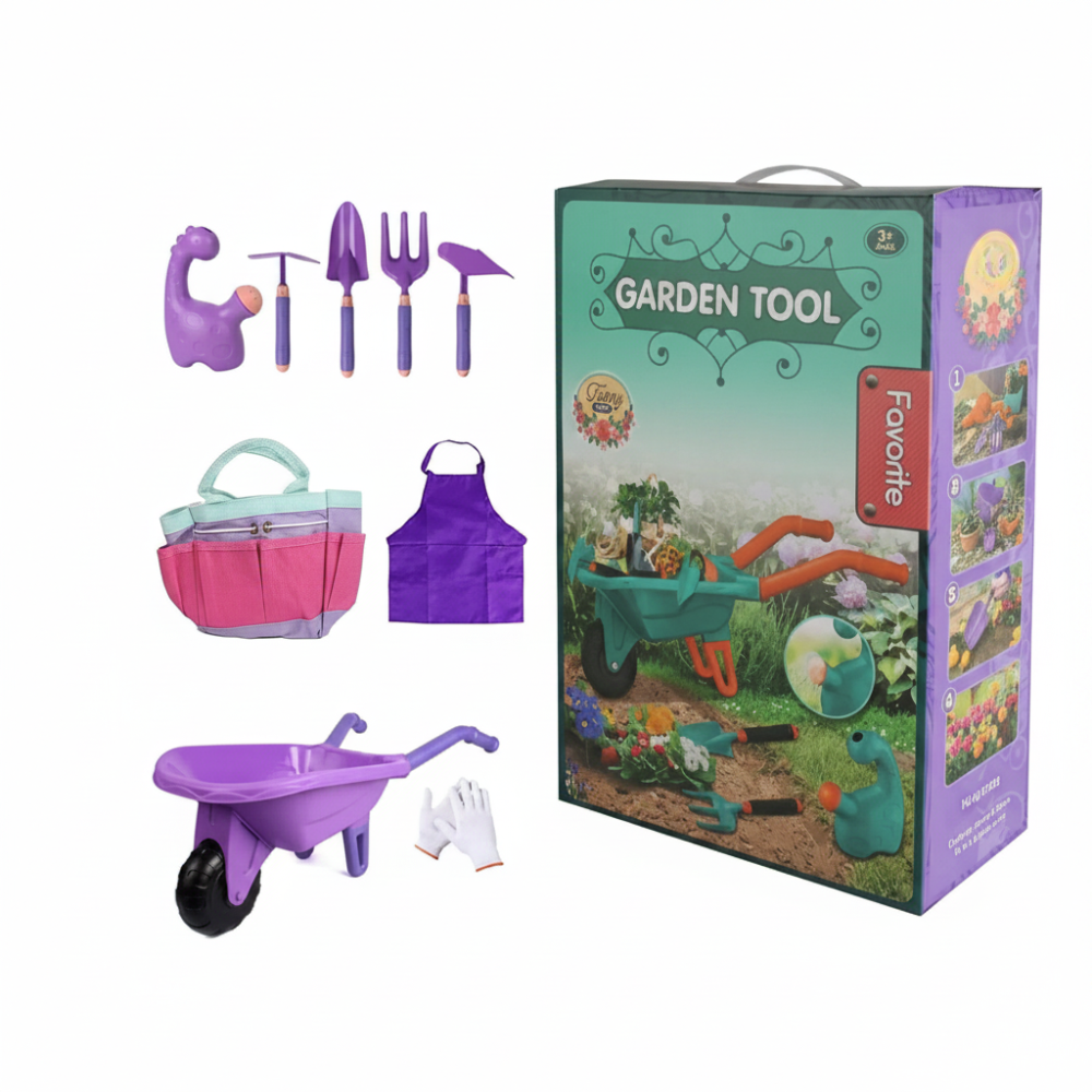 Kids Gardening Set With Wheelbarrow And Tools