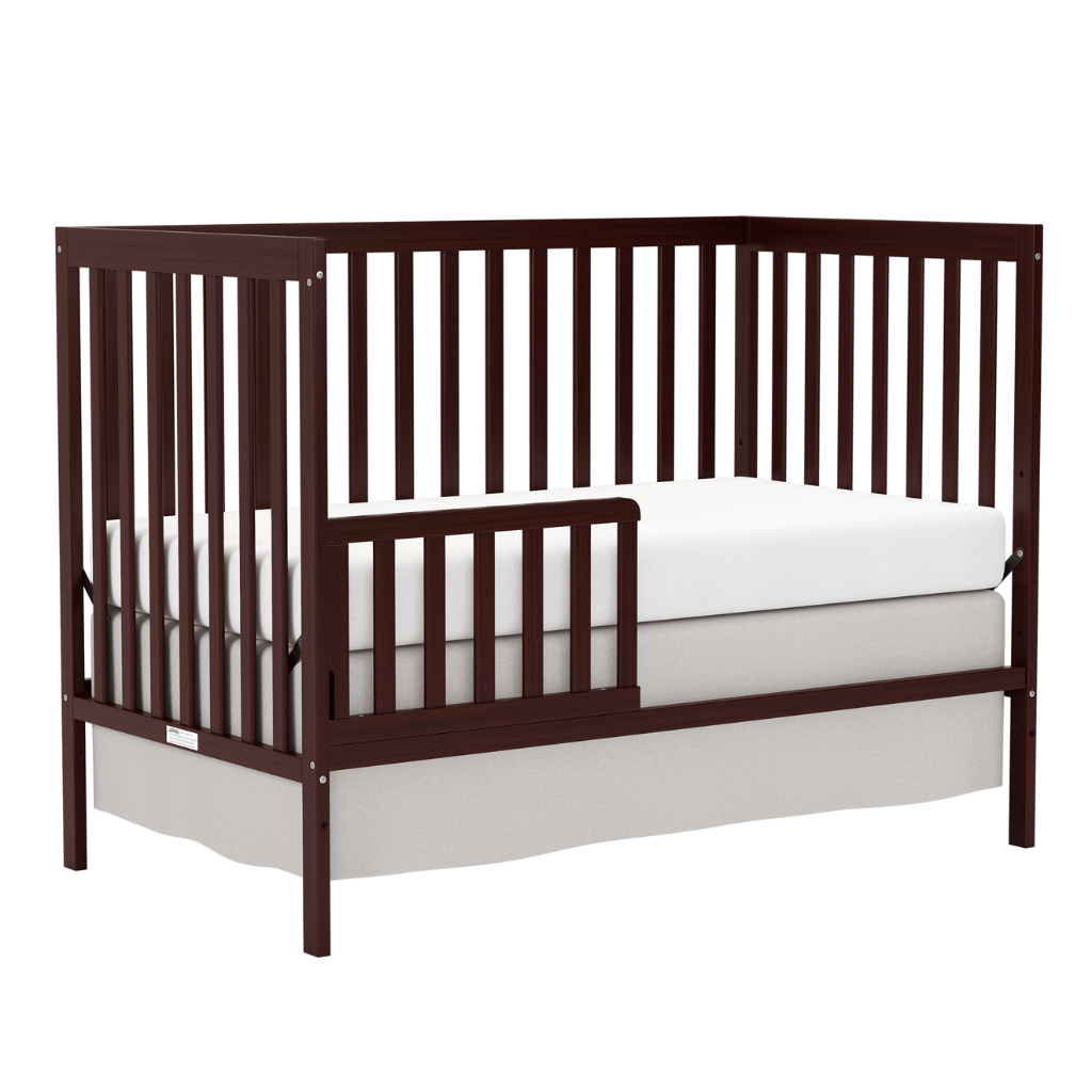 Babies 5 In 1 Convertible Crib Bed With Adjustable Mattress And Pinewood Frame
