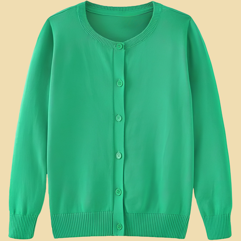 Girls Cotton Knit Cardigan Long Sleeve Sweater