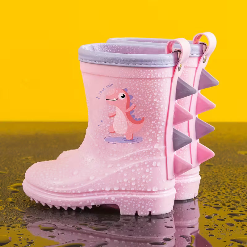 Dinosaur Theme Rain Boots With Spiky Design And Non Slip Sole