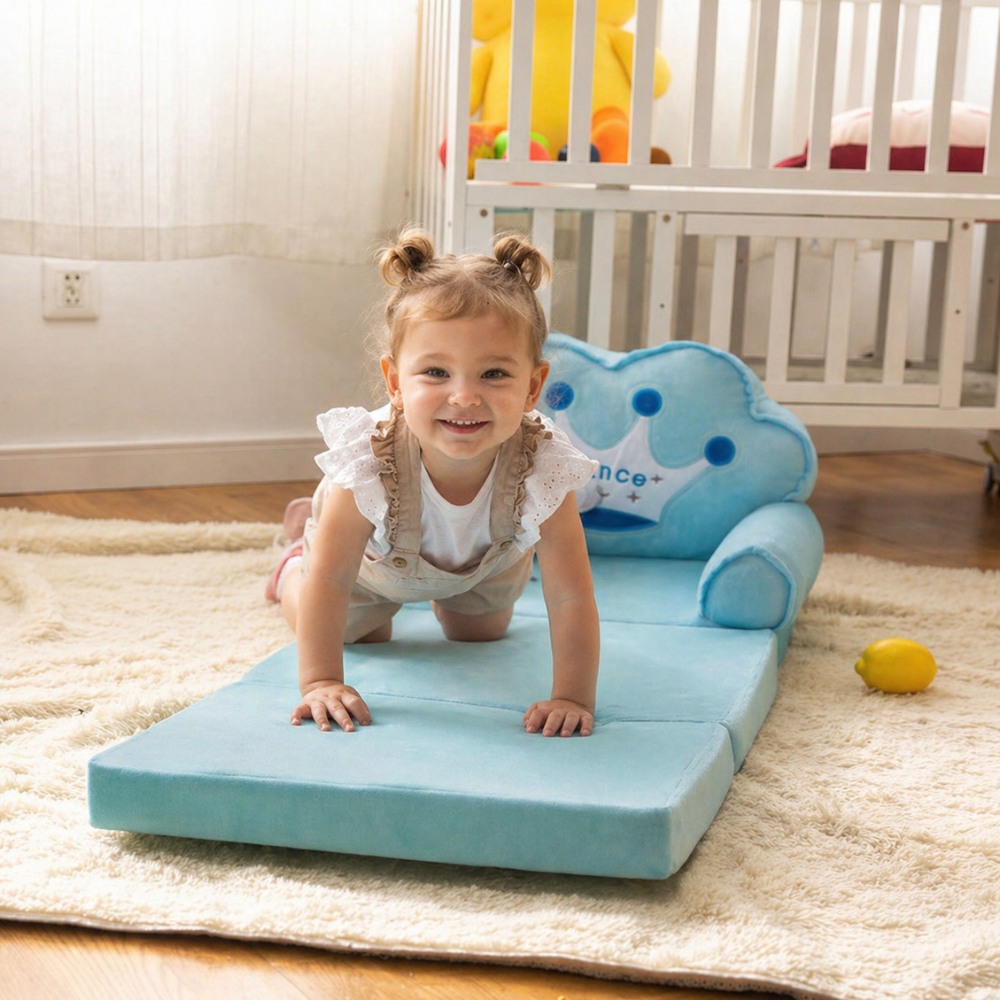 Toddlers Kids Foldable Sofa Bed Princess Chair