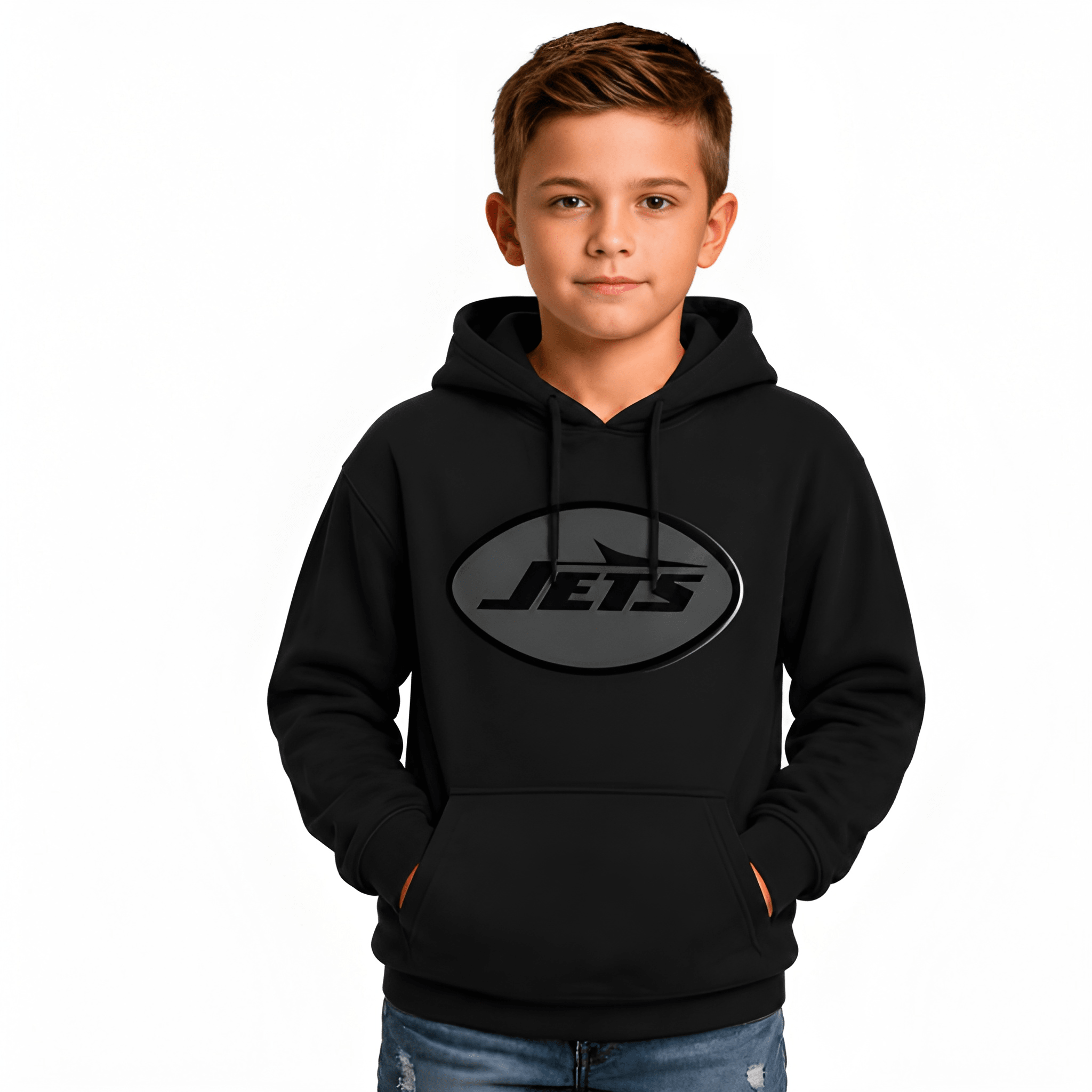 Jets Back In Tone Pullover Kids Hoodie