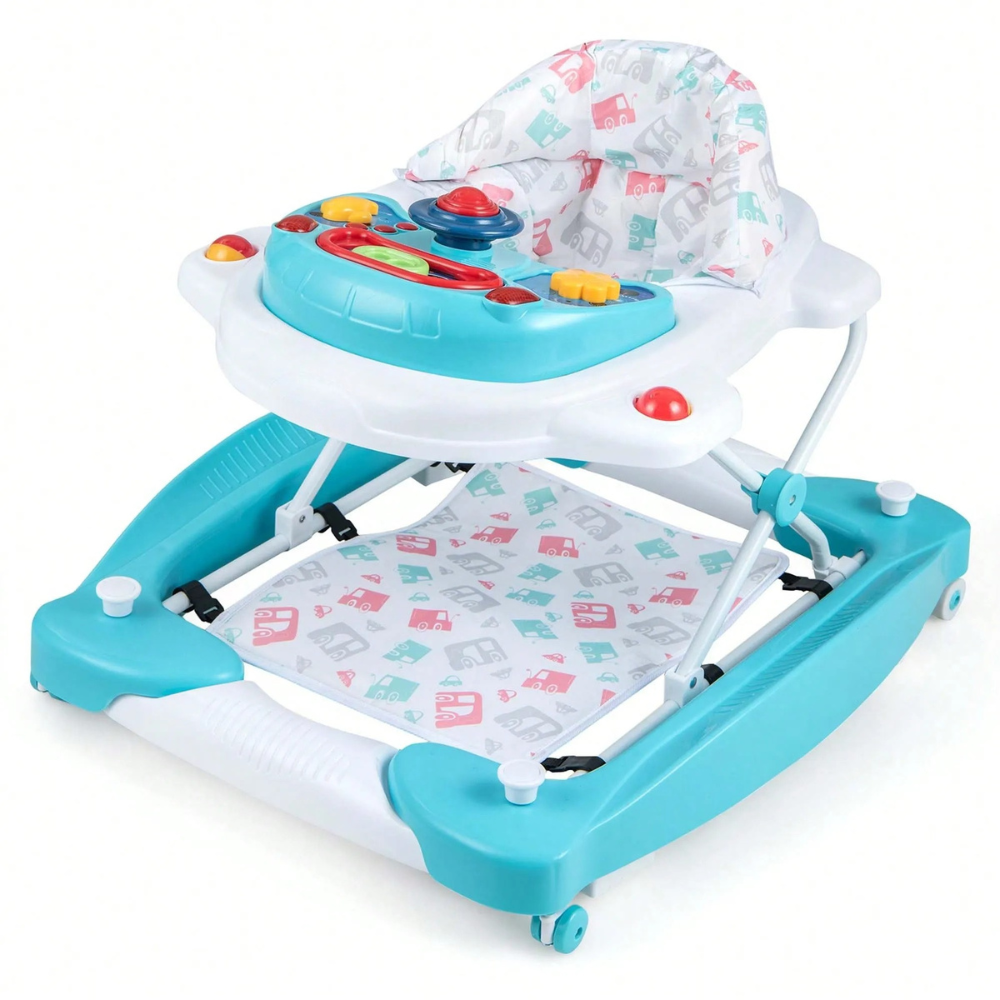 6 In 1 Adjustable Toddler Walker And Activity Center With Music Tray