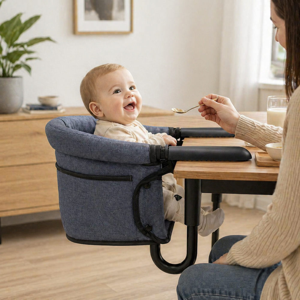 Toddlers Portable Hook On High Chair With Clamp Design