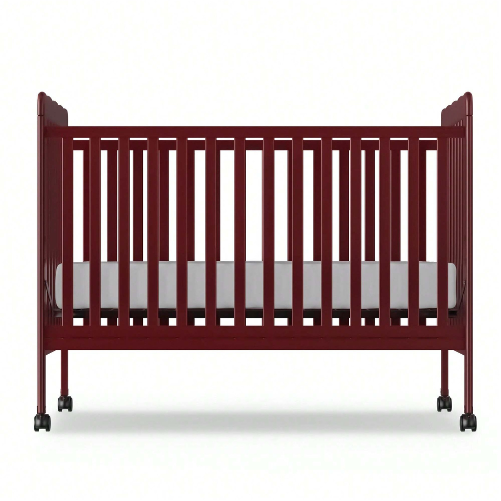 Babies 3 In 1 Convertible Crib With Locking Wheels And Adjustable Mattress