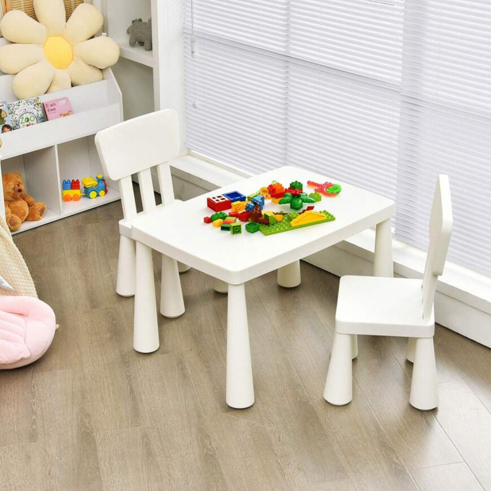 Table And Chair Set With 2 Seats For Kids Study And Dining
