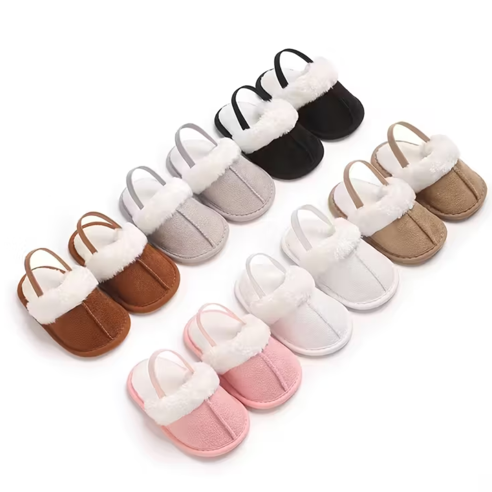 Infant Girls Cozy Plush Soft Non Slip Indoor Slippers