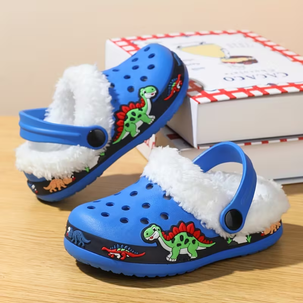 Kids Fur Lined Cartoon Clog