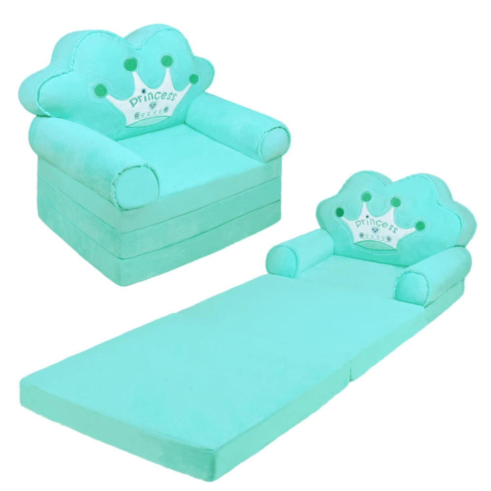 Toddlers Kids Foldable Sofa Bed Princess Chair