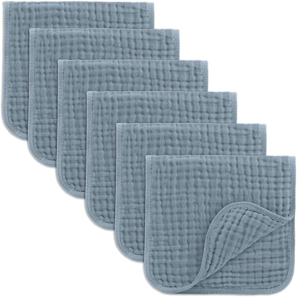 Newborn Baby Pack Of 6 Muslin Square Towels