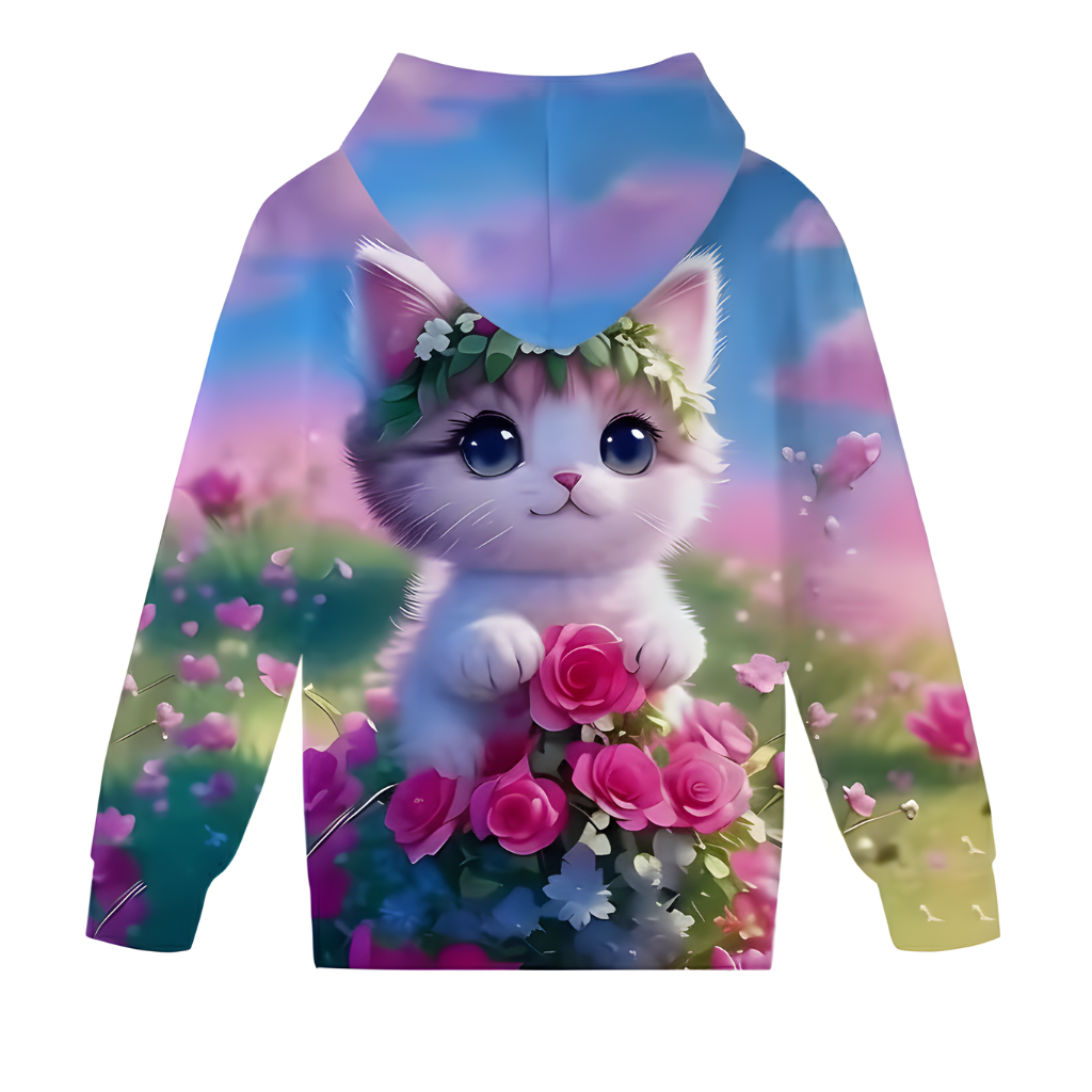 Cozy Kitten Tabby Cat Printed Hoodies