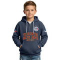 Toronto Blue Jays EST 1977 Kids Baseball Fan Printed Waffle Quarter Zip Hoodie
