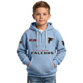 Atlanta Falcons EST 1965 Printed Quarter Zip Waffle Kids Football Hoodie