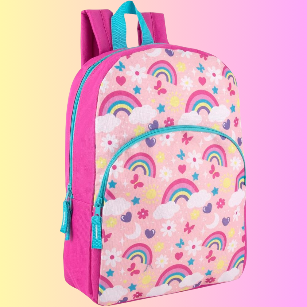 Preschool Kindergarten 15 Inch Kids Backpacks For Boys And Girls With Adjustable Padded Straps