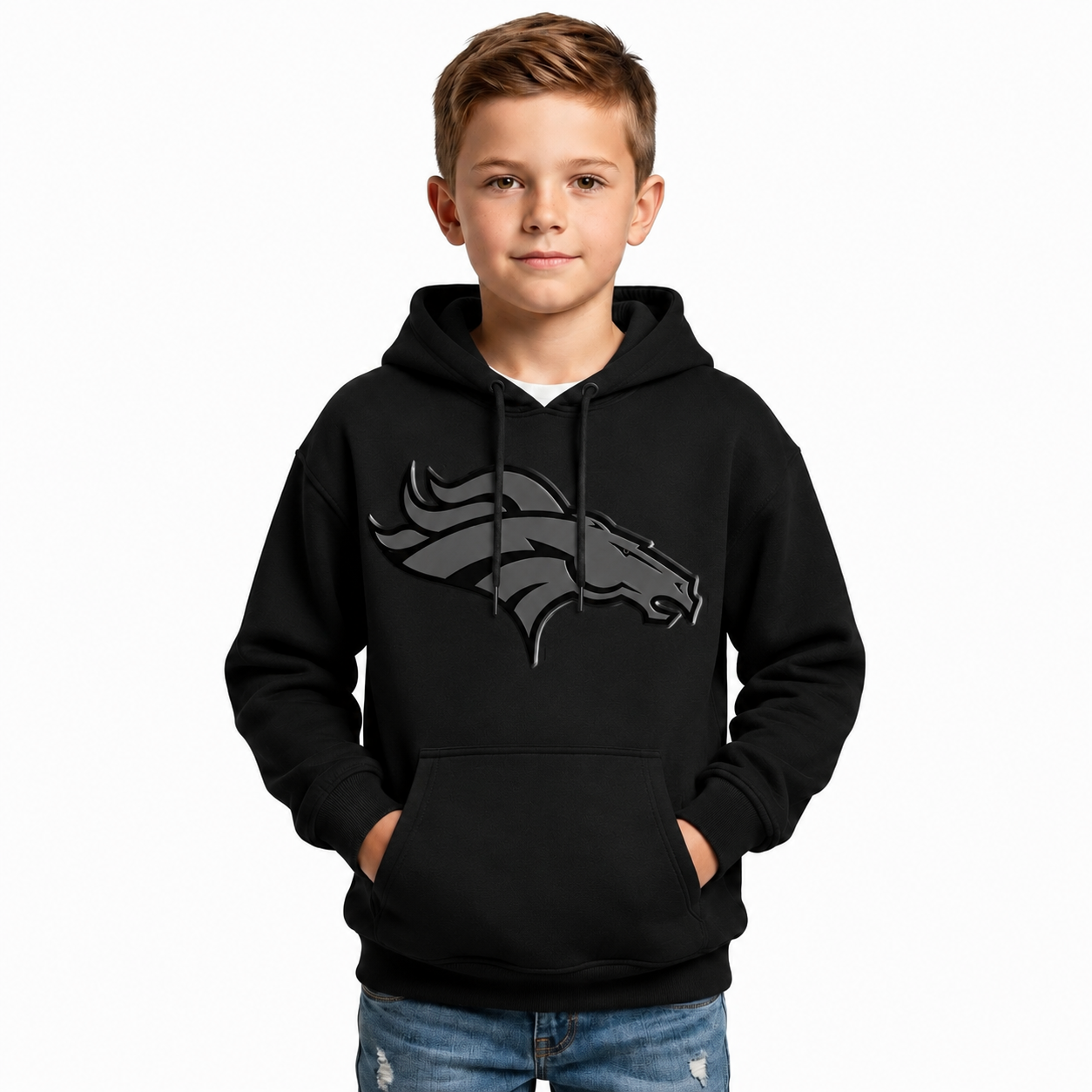 Denver Broncos Back In Style Logo Kids Hoodie