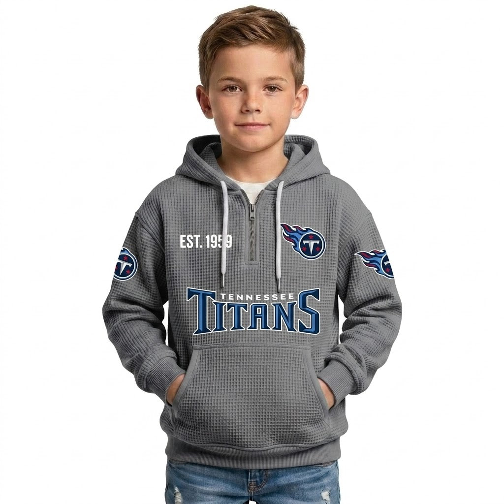Titans EST 1959 Quarter Zip Waffle Kids Hoodie