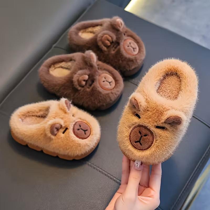 Kids Animal Designed Non Slip Plush Slippers