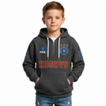 FIFA 2026 Kosovo Printed Waffle Quarter Zip Kids Football Fan Hoodie