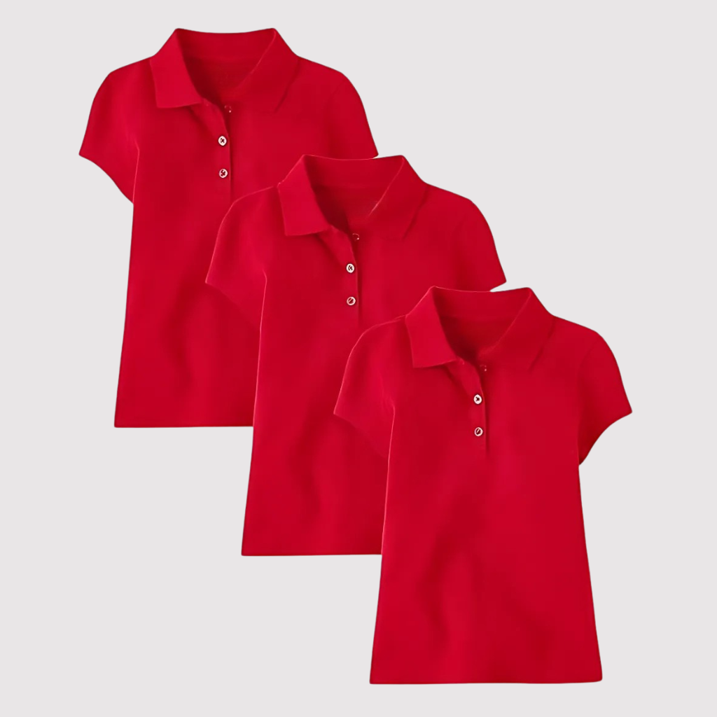Pack Of 3 Short Sleeve Pique Polo Shirt