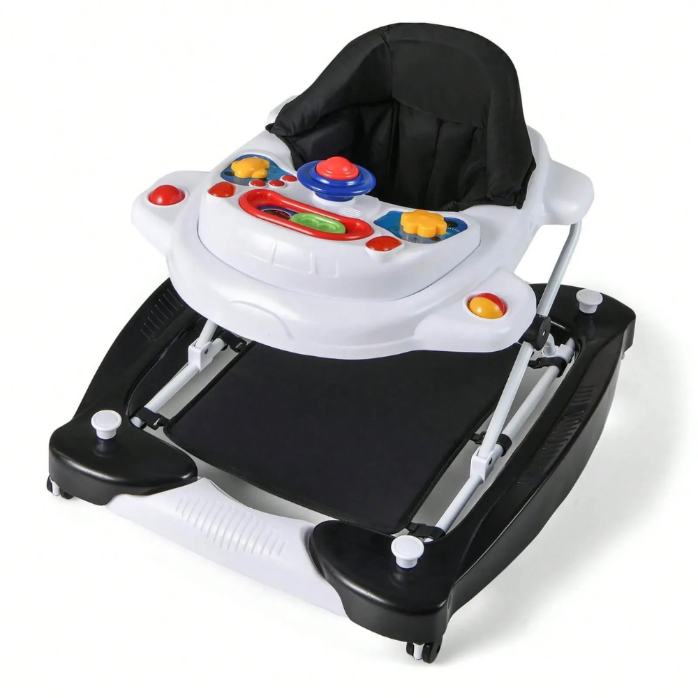 6 In 1 Adjustable Toddler Walker And Activity Center With Music Tray